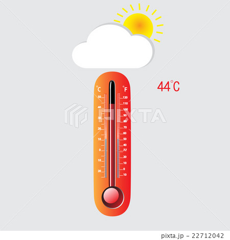 Hot thermometer on a gray background Hot thermometer on a gray background 22712042