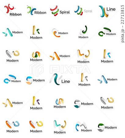 Set of abstract ribbon logo icons 22713815