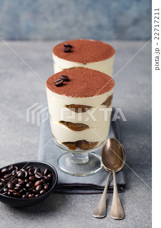 Tiramisu, traditional Italian dessert in glass 22717211