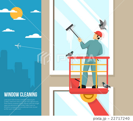 Window Washer At Work Flat Illustration 22717240