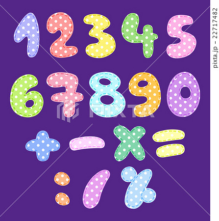 Polka dot numbers with stitches 22717482