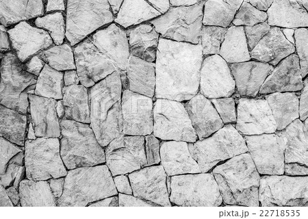 black and white of Wall stone background. 22718535