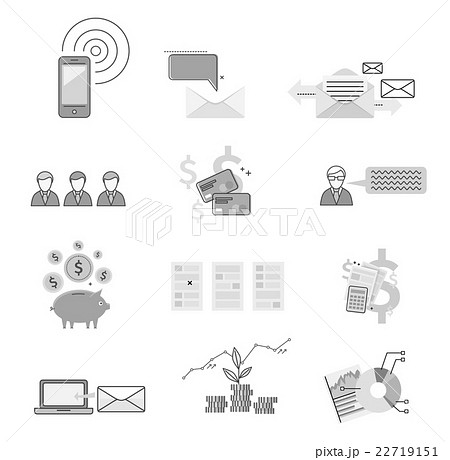 Set Icon Financial Saving and Notification 22719151