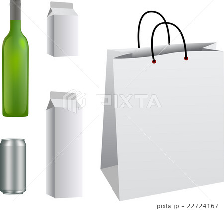 Realistic bottle And Package. Packing White Realistic bottle And Package. Packing White 22724167