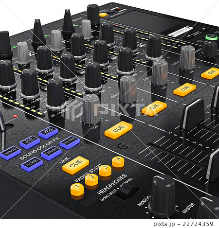 Music dj mixer equipment, zoomed view 22724359