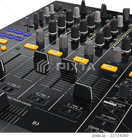 DJ mixer control panel, close view  22724360