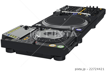 Black mixer with vinyl player Black mixer with vinyl player 22724421
