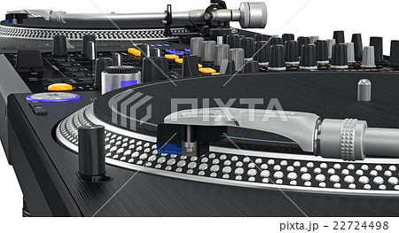 Vinyl needle dj turntable, zoomed view 22724498
