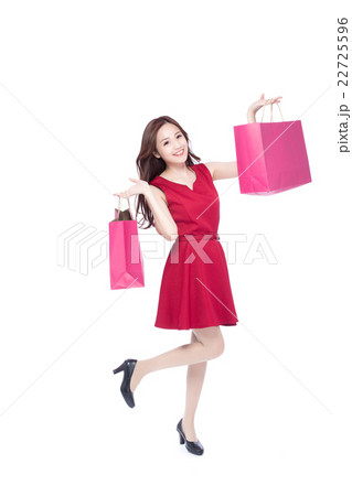 happy shopping young woman 22725596