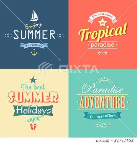 Beach colorful labels set eps8 22727452