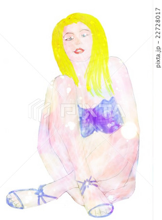 座るドレスの美女１のイラスト素材