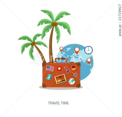 Travel suitcase with palmtrees Travel suitcase with palmtrees 22728927
