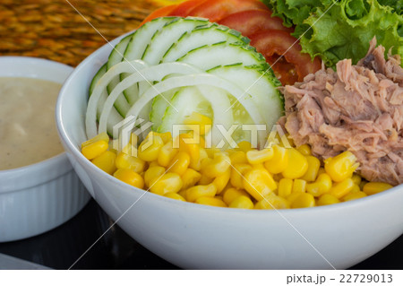 Fresh colorful salad with .dressing Fresh colorful salad with .dressing 22729013