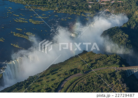 Aerial view of Victoria Falls near bridge Aerial view of Victoria Falls near bridge 22729487
