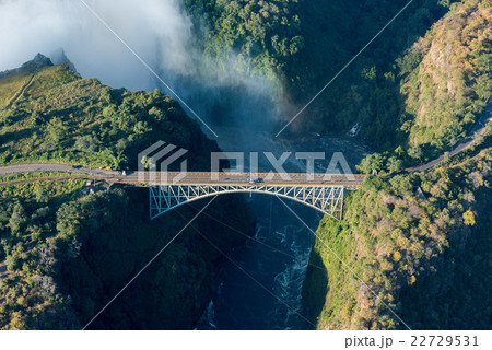 Victoria Falls bridge with spray in background Victoria Falls bridge with spray in background 22729531