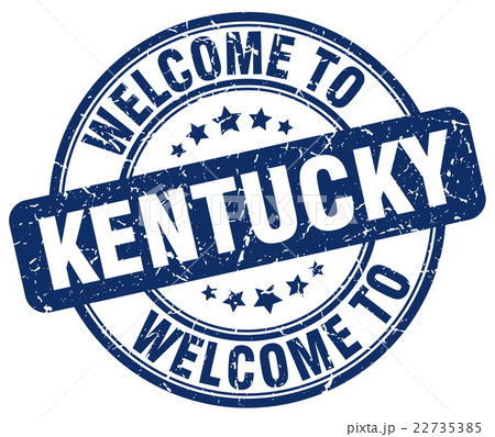 welcome to Kentucky blue round vintage stamp 22735385