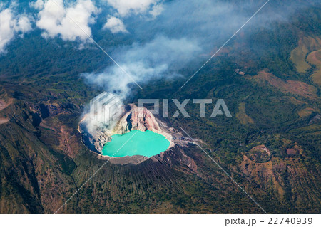 Aerial photo of active volcano Ijen in East Java Aerial photo of active volcano Ijen in East Java 22740939