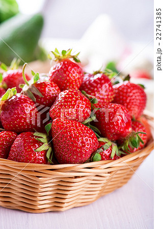 Fresh strawberry harvest in the basket 22741385