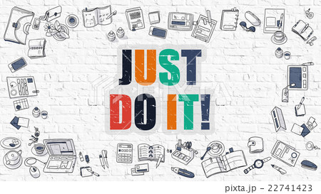 Just Do it on White Brick Wall. 22741423