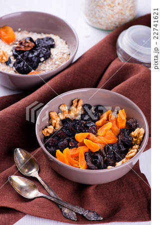 Oatmeal with raisins, dried apricots, plums 22741621