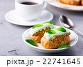 Breakfast with mint eclairs and cup of coffee 22741645
