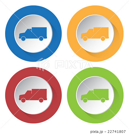 set of four icons - lorry car 22741807