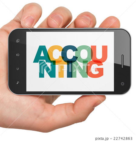 Banking concept: Hand Holding Smartphone with Banking concept: Hand Holding Smartphone with 22742863