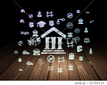 Law concept: Courthouse in grunge dark room Law concept: Courthouse in grunge dark room 22744114