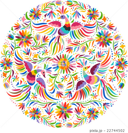 vector Mexican embroidery round pattern 22744502