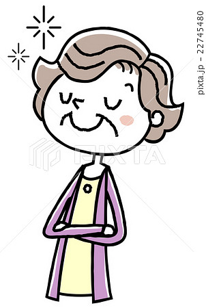 イラスト素材 老人 女性 自慢のイラスト素材
