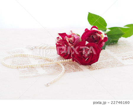 赤いバラと真珠のネックレス 赤いバラと真珠のネックレス 22746160