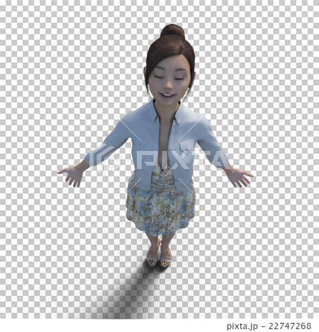 郊遊風格美腿女perming3DCG插畫素材 22747268