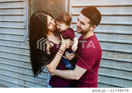 young family with a child young family with a child 22748478