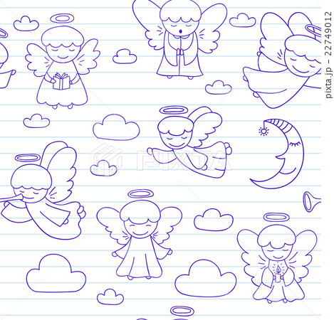 Seamless background with little angels 22749012
