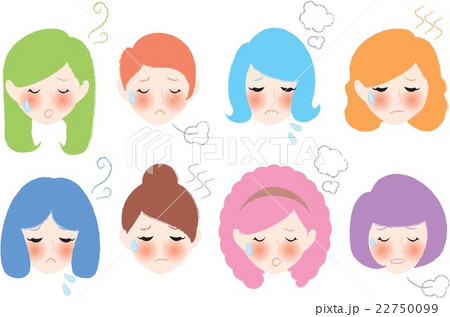 発熱する女性達の顔 22750099