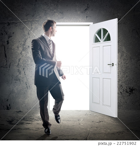 Businessman running out of room Businessman running out of room 22751902