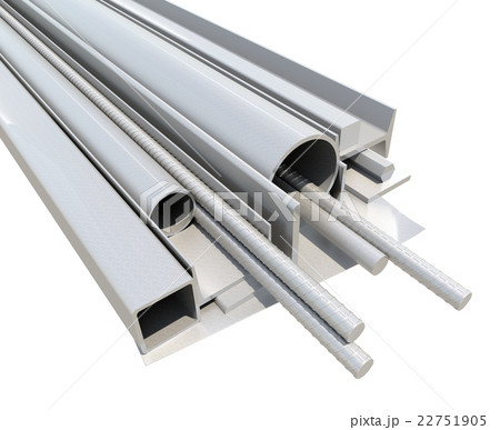 Rolled metal products. 3d render 22751905