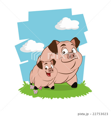 farm pigs cartoons, vector illustration farm pigs cartoons, vector illustration 22753023