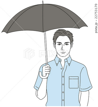 傘 雨傘 日傘 を差す男性のイラスト素材 22753170 Pixta