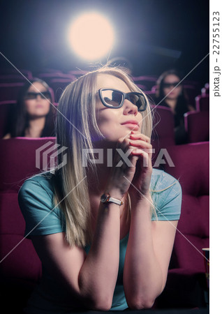 People in the cinema wearing 3d glasses 22755123