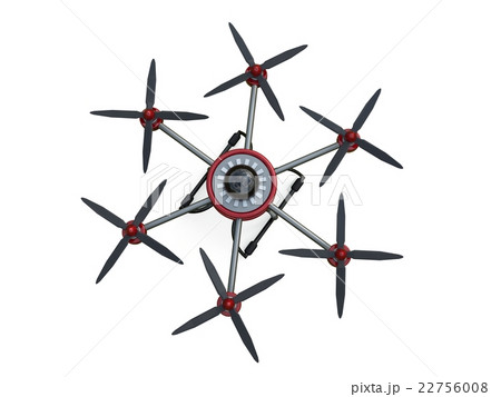 Red and gray hexacopter isolated on a white Red and gray hexacopter isolated on a white 22756008