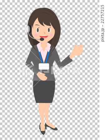 有名字持有人的女性公司工作者附有電話中心姿態 22757215