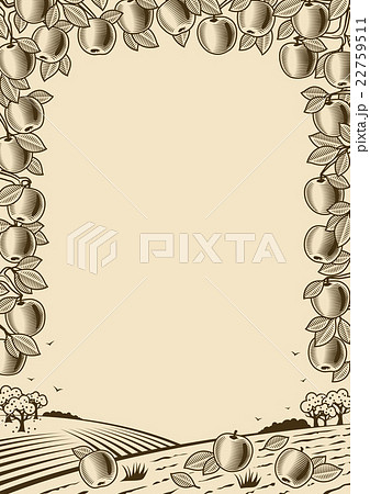 Retro apple vertical brown frame Retro apple vertical brown frame 22759511