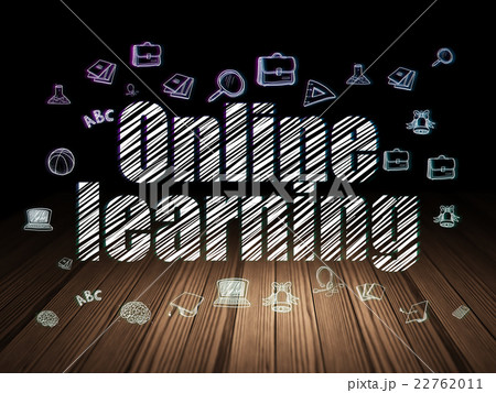 Learning concept: Online Learning in grunge darkのイラスト素材 [22762011] - PIXTA