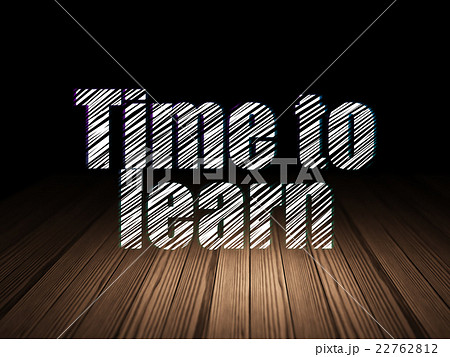 Studying concept: Time to Learn in grunge dark 22762812
