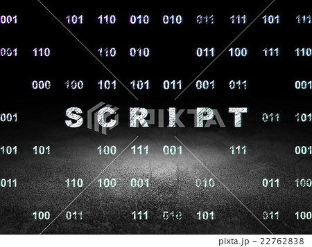 Programming concept: Script in grunge dark room 22762838