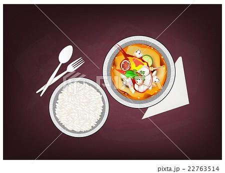 Tom Yum Goong Thai Spicy Sour Soup on Chalkboard 22763514
