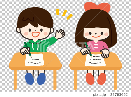授業中の男の子と女の子＜笑顔＞ 22763662