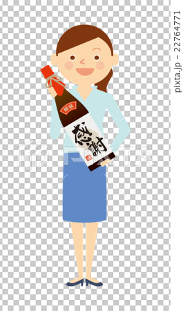 女性　お酒　プレゼント　父の日　イラスト 22764771