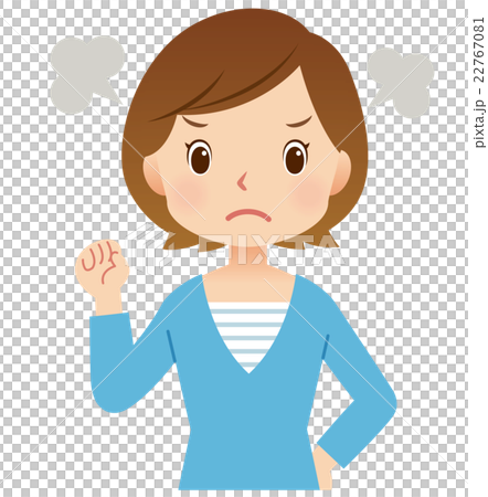 女性ポーズ　怒っている主婦　表情 22767081